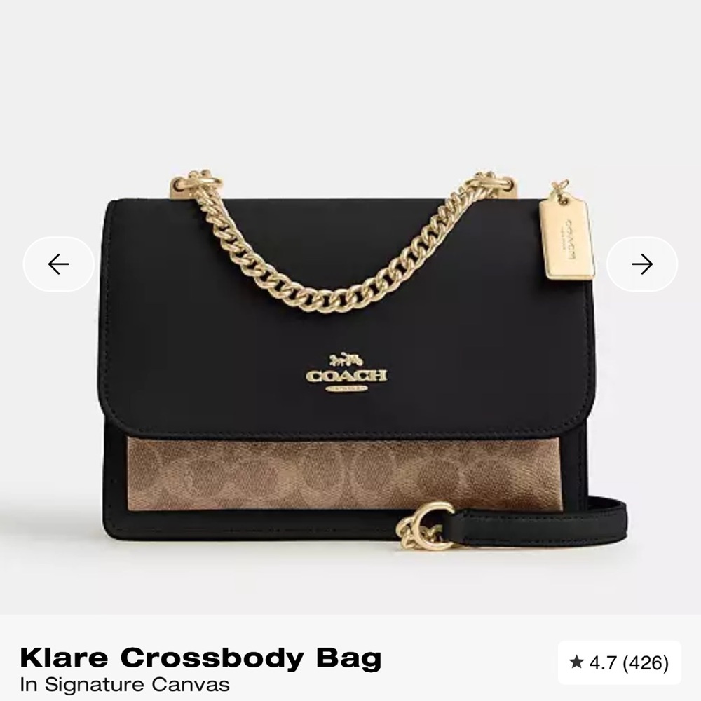 NWOT Klare Crossbody Bag in Signature Canvas Gold/Tan/Black Multi